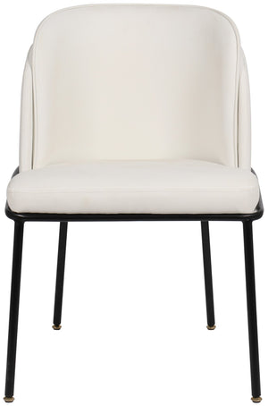 Jagger Faux Leather / Iron / Engineered Wood / Foam Contemporary White Faux Leather Dining Chair - 22" W x 23" D x 31" H