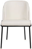 Jagger Faux Leather / Iron / Engineered Wood / Foam Contemporary White Faux Leather Dining Chair - 22" W x 23" D x 31" H