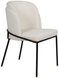 Jagger Faux Leather / Iron / Engineered Wood / Foam Contemporary White Faux Leather Dining Chair - 22" W x 23" D x 31" H