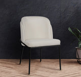 Jagger Faux Leather / Iron / Engineered Wood / Foam Contemporary White Faux Leather Dining Chair - 22" W x 23" D x 31" H