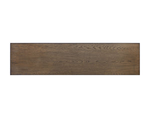 Newport 74" TV Console - Handcrafted Oak Finish with Storage, Wire Management & Soundbar Space