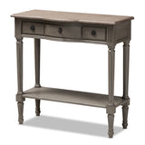 Noelle French Provincial Gray Finished 1-Drawer Wood Console Table