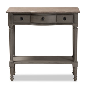 Baxton Studio Noelle French Provincial Gray Finished 1-Drawer Wood Console Table