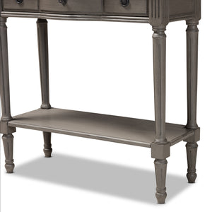 Baxton Studio Noelle French Provincial Gray Finished 1-Drawer Wood Console Table