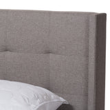 Baxton Studio Lisette Modern and Contemporary Grey Fabric Upholstered King Size Bed