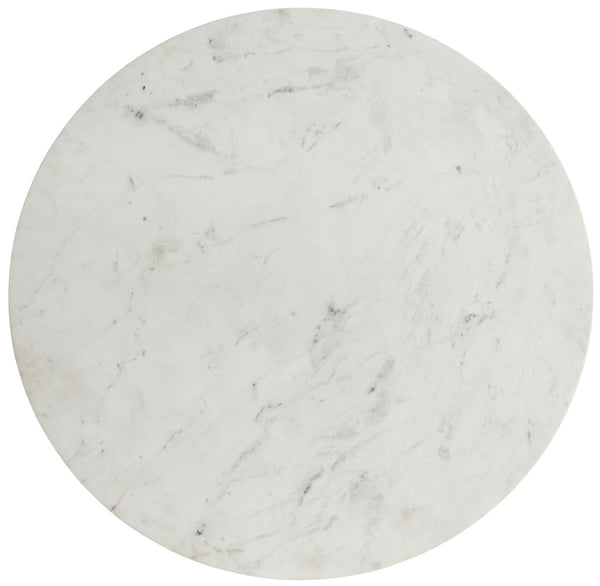 Emery Marble / Stainless Steel Contemporary White Marble Dining Table - 48" W x 48" D x 30" H