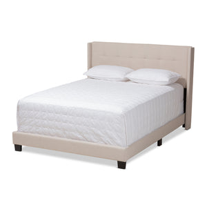 Baxton Studio Lisette Modern and Contemporary Beige Fabric Upholstered Queen Size Bed