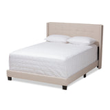 Lisette Modern and Contemporary Beige Fabric Upholstered Queen Size Bed