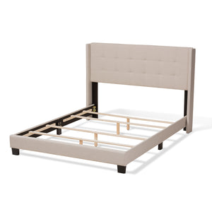 Baxton Studio Lisette Modern and Contemporary Beige Fabric Upholstered Full Size Bed