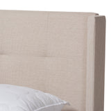 Baxton Studio Lisette Modern and Contemporary Beige Fabric Upholstered Queen Size Bed