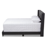 Baxton Studio Lisette Modern and Contemporary Charcoal Grey Fabric Upholstered King Size Bed