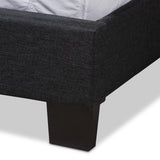 Baxton Studio Lisette Modern and Contemporary Charcoal Grey Fabric Upholstered King Size Bed