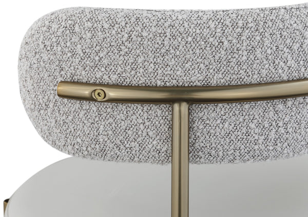 Beacon Boucle Fabric / Faux Leather / Iron / Foam Contemporary Taupe Faux Leather and Boucle Fabric Dining Chair - 22" W x 21" D x 30" H