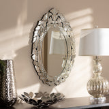Livia Classic and Traditional Silver Finished Venetian Style Accent Wall Mirror