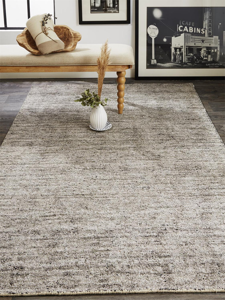 Delino Premium Contemporary Wool Rug, Gray Mélange, 9ft x 12ft Area Rug