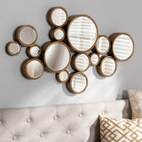 Cassiopeia Modern and Contemporary Antique Gold Finished Bubble Accent Wall Mirror