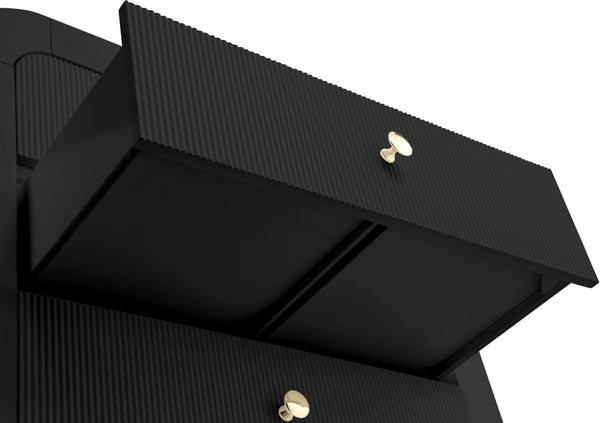 Artisto Ash Veneer / Engineered Wood / Metal Contemporary Black Chest - 34" W x 19" D x 48" H