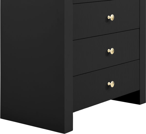Artisto Ash Veneer / Engineered Wood / Metal Contemporary Black Chest - 34" W x 19" D x 48" H