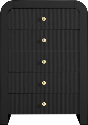 Artisto Ash Veneer / Engineered Wood / Metal Contemporary Black Chest - 34" W x 19" D x 48" H