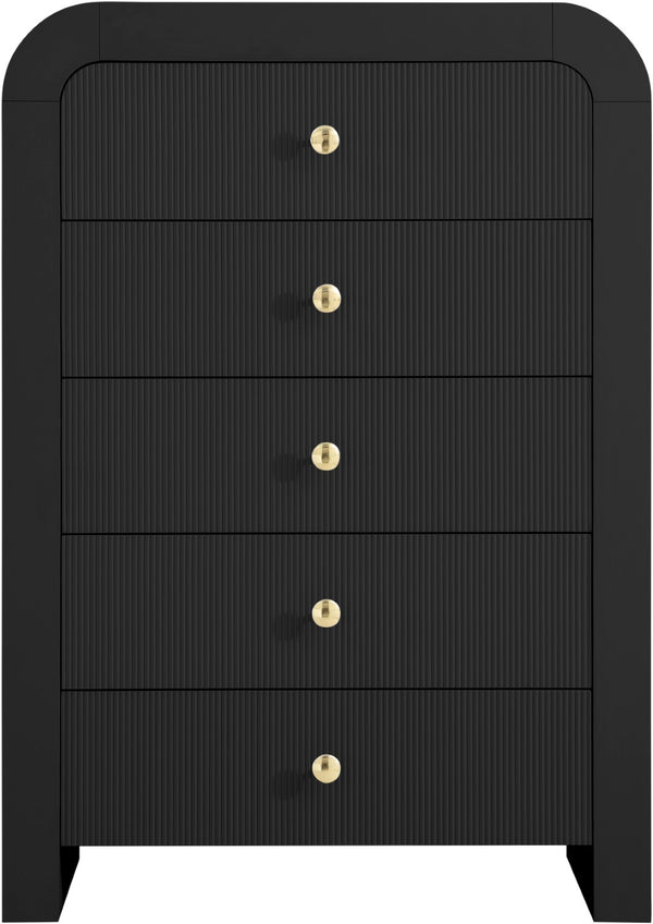 Artisto Ash Veneer / Engineered Wood / Metal Contemporary Black Chest - 34" W x 19" D x 48" H