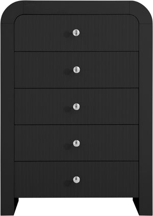 Artisto Ash Veneer / Engineered Wood / Metal Contemporary Black Chest - 34" W x 19" D x 48" H