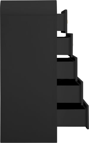 Artisto Ash Veneer / Engineered Wood / Metal Contemporary Black Chest - 34" W x 19" D x 48" H