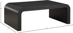Artisto Ash Veneer / Engineered Wood Contemporary Black Coffee Table - 50" W x 30" D x 18" H