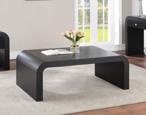 Artisto Ash Veneer / Engineered Wood Contemporary Black Coffee Table - 50" W x 30" D x 18" H