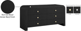 Artisto Ash Veneer / Engineered Wood / Metal Contemporary Black Dresser - 62" W x 19" D x 31.5" H