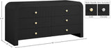 Artisto Ash Veneer / Engineered Wood / Metal Contemporary Black Dresser - 62" W x 19" D x 31.5" H