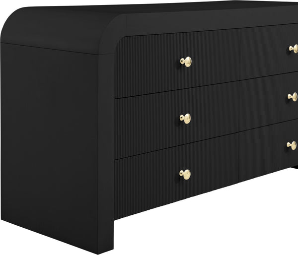 Artisto Ash Veneer / Engineered Wood / Metal Contemporary Black Dresser - 62" W x 19" D x 31.5" H