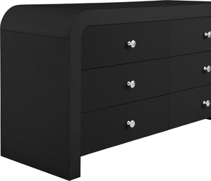 Artisto Ash Veneer / Engineered Wood / Metal Contemporary Black Dresser - 62" W x 19" D x 31.5" H
