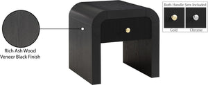 Artisto Ash Veneer / Engineered Wood / Metal Contemporary Black End Table - 24" W x 24" D x 24" H