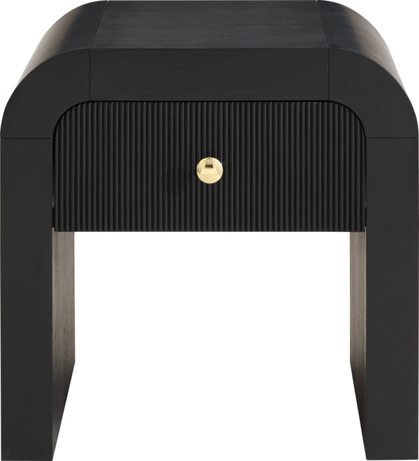 Artisto Ash Veneer / Engineered Wood / Metal Contemporary Black End Table - 24" W x 24" D x 24" H