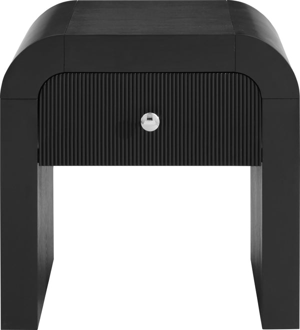 Artisto Ash Veneer / Engineered Wood / Metal Contemporary Black End Table - 24" W x 24" D x 24" H