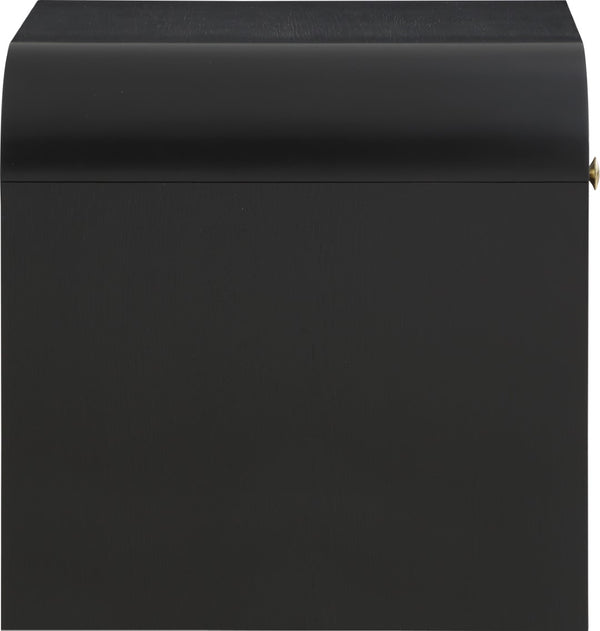 Artisto Ash Veneer / Engineered Wood / Metal Contemporary Black End Table - 24" W x 24" D x 24" H