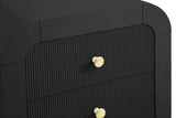 Artisto Ash Veneer / Engineered Wood / Metal Contemporary Black Night Stand - 26" W x 18.5" D x 22" H