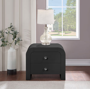 Artisto Ash Veneer / Engineered Wood / Metal Contemporary Black Night Stand - 26" W x 18.5" D x 22" H
