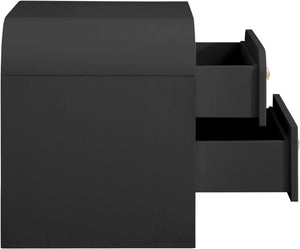 Artisto Ash Veneer / Engineered Wood / Metal Contemporary Black Night Stand - 26" W x 18.5" D x 22" H