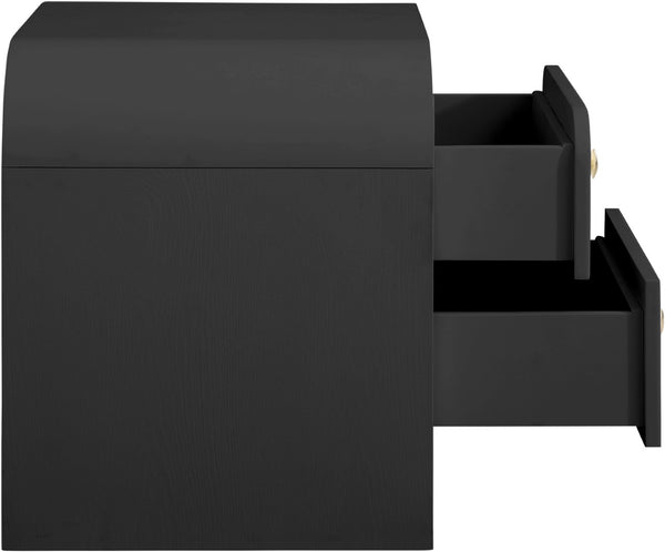 Artisto Ash Veneer / Engineered Wood / Metal Contemporary Black Night Stand - 26" W x 18.5" D x 22" H