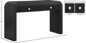 Artisto Ash Veneer / Engineered Wood / Metal Contemporary Black Console Table - 54" W x 15" D x 31.5" H