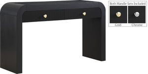 Artisto Ash Veneer / Engineered Wood / Metal Contemporary Black Console Table - 54" W x 15" D x 31.5" H