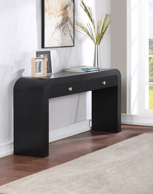 Artisto Ash Veneer / Engineered Wood / Metal Contemporary Black Console Table - 54" W x 15" D x 31.5" H