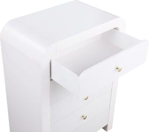 Artisto Ash Veneer / Engineered Wood / Metal Contemporary White Chest - 34" W x 19" D x 48" H