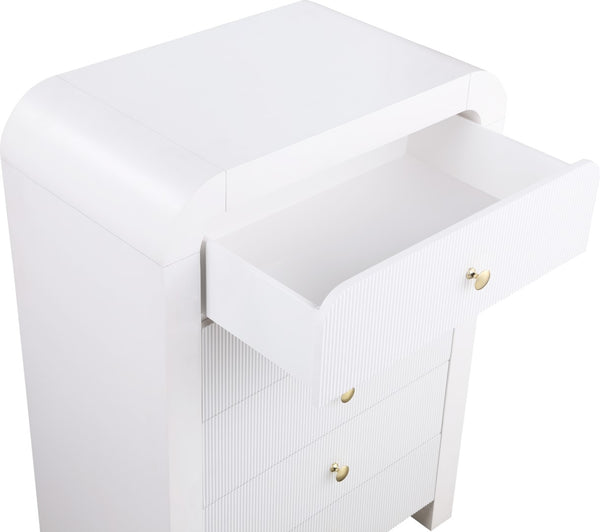 Artisto Ash Veneer / Engineered Wood / Metal Contemporary White Chest - 34" W x 19" D x 48" H
