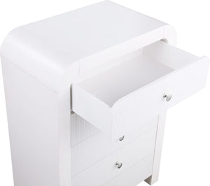 Artisto Ash Veneer / Engineered Wood / Metal Contemporary White Chest - 34" W x 19" D x 48" H