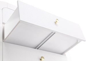 Artisto Ash Veneer / Engineered Wood / Metal Contemporary White Chest - 34" W x 19" D x 48" H