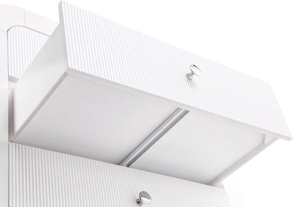 Artisto Ash Veneer / Engineered Wood / Metal Contemporary White Chest - 34" W x 19" D x 48" H