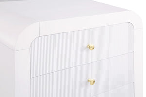 Artisto Ash Veneer / Engineered Wood / Metal Contemporary White Chest - 34" W x 19" D x 48" H