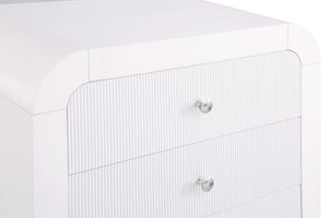 Artisto Ash Veneer / Engineered Wood / Metal Contemporary White Chest - 34" W x 19" D x 48" H